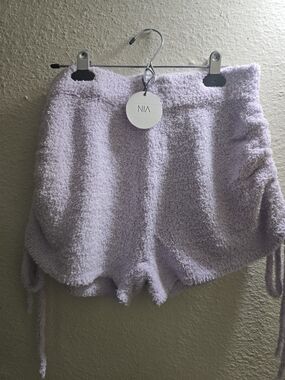 NIA Lavender High-Waist Cozy Knit Shorts